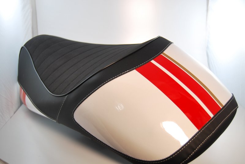 Sitzbank Mono Evolution MonoEvo "Racing Sixties Edition" weiss mit roten Streifen nisa﻿