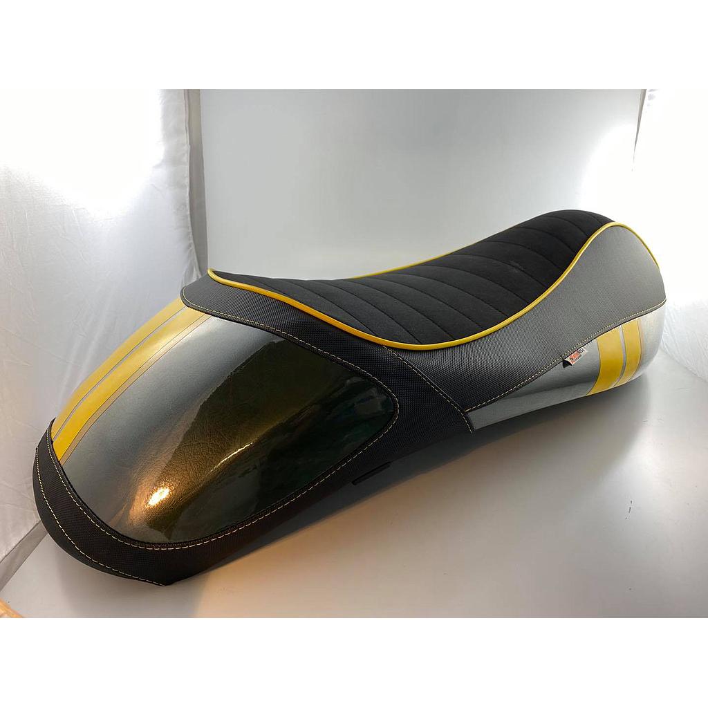 Sitzbank Mono Evolution MonoEvo "Racing Sixties Edition" grün mit gelben Streifen nisa﻿